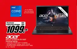 MediaMarkt Acer Nitro V 15 ANV15-52-750T Gaming laptop aanbieding