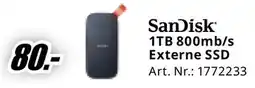MediaMarkt SanDisk 1TB 800mb/s Externe SSD aanbieding