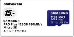 MediaMarkt Samsung PRO Plus 128GB 180MB/s Micro SD aanbieding