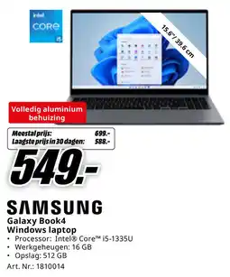 MediaMarkt Samsung Galaxy Book4 Windows laptop aanbieding