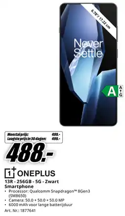 MediaMarkt Oneplus 13R 256GB - 5G - Zwart Smartphone aanbieding