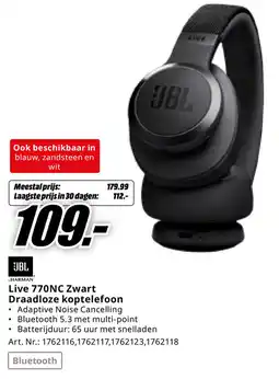MediaMarkt JBL Live 770NC Zwart Draadloze koptelefoon aanbieding
