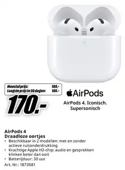 MediaMarkt AirPods 4 Draadloze oortjes aanbieding