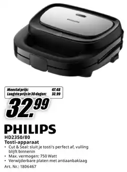 MediaMarkt Philips HD2350/80 Tosti-apparaat aanbieding