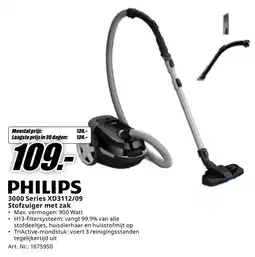 MediaMarkt Philips 3000 Series XD3112/09 Stofzuiger met zak aanbieding