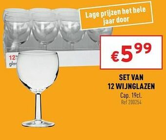 Trafic Set van 12 wijnglazen aanbieding