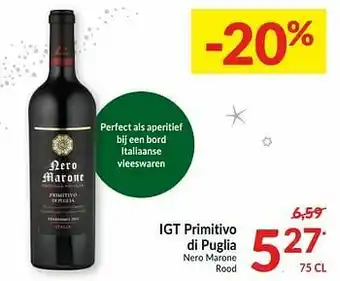 Intermarché Igt primitivo di puglia nero marone rood aanbieding