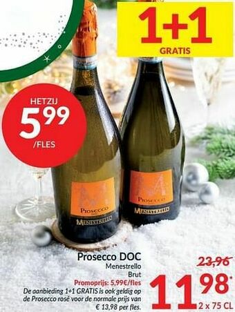 Intermarché Prosecco doc menestrello brut aanbieding