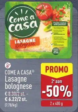 ALDI Come a Casa Lasagne bolognese aanbieding