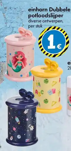 TEDi einhorn Dubbele potloodslijper aanbieding
