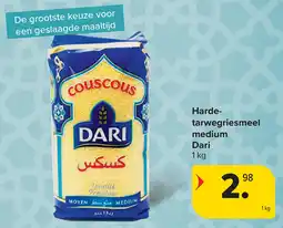 Carrefour Hardetarwegriesmeel medium Dari aanbieding