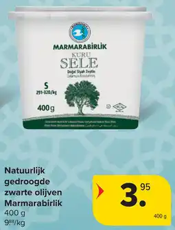 Carrefour Natuurlijk gedroogde zwarte olijven Marmarabirlik aanbieding