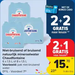 Carrefour Niet-bruisend of bruisend natuurlijk mineraalwater Chaudfontaine aanbieding