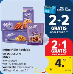 Carrefour Industriële koekjes en patisserie Milka aanbieding