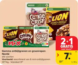 Carrefour Gamma ontbijtgranen en graanrepen Nestlé aanbieding
