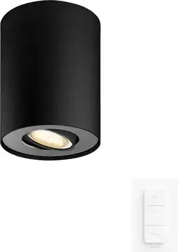 Coolblue Philips Hue Pillar Opbouwspot White Ambiance - Zwart - 1-spots + Dimmer aanbieding