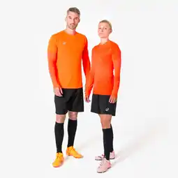 Decathlon Thermoshirt met lange mouwen voor volwassenen Keepdry fluo-oranje aanbieding