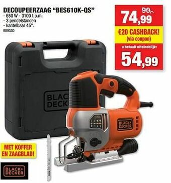 Hubo Black + decker decoupeerzaag bes610k-qs aanbieding
