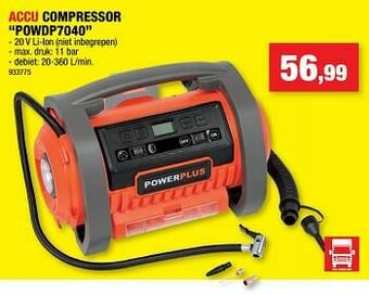 Hubo Powerplus accu compressor powdp7040 aanbieding