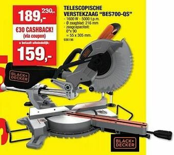 Hubo Black + decker telescopische verstekzaag bes700-qs aanbieding