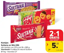 Carrefour Koekjes Sultana en Mini BN aanbieding