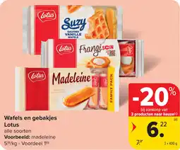 Carrefour Wafels en gebakjes Lotus aanbieding