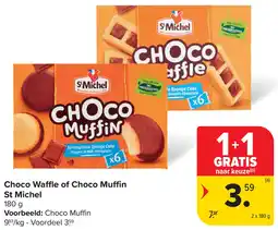 Carrefour Choco Waffle of Choco Muffin St Michel aanbieding