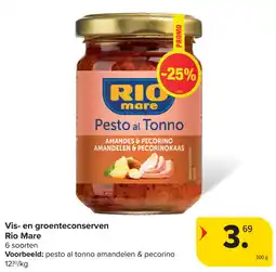 Carrefour Vis en groenteconserven Rio Mare aanbieding
