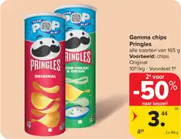 Carrefour Gamma chips Pringles aanbieding