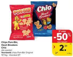 Carrefour Chips Pom-Bär, Heart Breakers Chio aanbieding