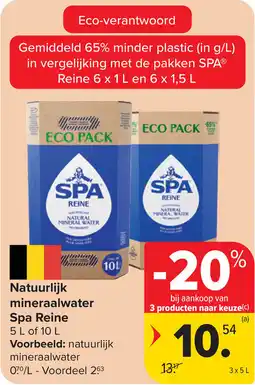 Carrefour Natuurlijk mineraalwater Spa Reine aanbieding