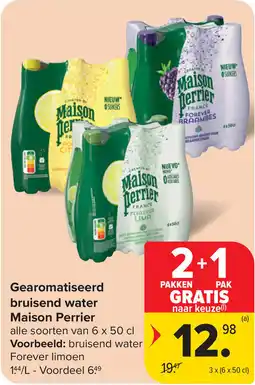 Carrefour Gearomatiseerd bruisend water Maison Perrier aanbieding