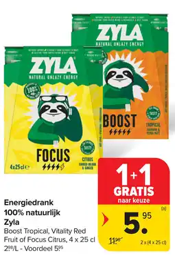 Carrefour Energiedrank 100% natuurlijk Zyla aanbieding