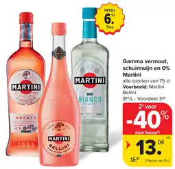 Carrefour Gamma vermout, schuimwijn en 0% Martini aanbieding