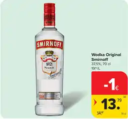 Carrefour Wodka Original Smirnoff aanbieding