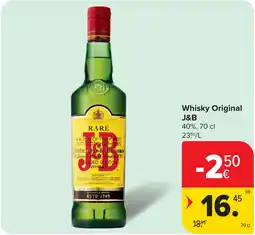 Carrefour Whisky Original J&B aanbieding