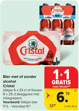 Carrefour Bier met of zonder alcohol Cristal aanbieding