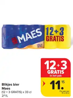 Carrefour Blikjes bier Maes Per pak van aanbieding