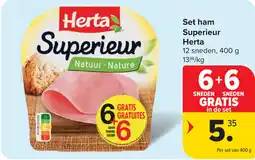 Carrefour Set ham Superieur Herta aanbieding