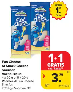 Carrefour Fun Cheese of Snack Cheese Smurfen Vache Bleue aanbieding