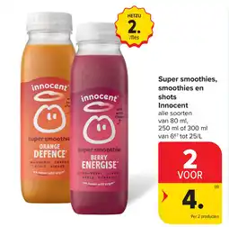 Carrefour Super smoothies, smoothies en shots Innocent aanbieding