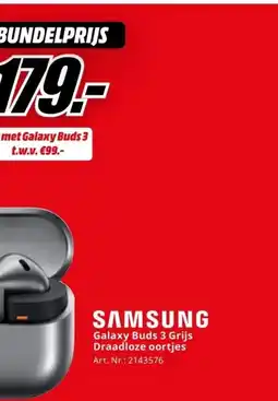 MediaMarkt SAMSUNG Galaxy Buds 3 Grijs Draadloze oortjes aanbieding