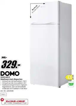 MediaMarkt DOMO DO91401C Koelkast met diepvries aanbieding