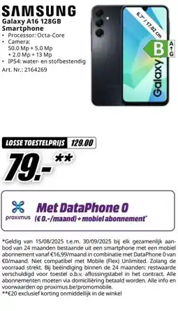 MediaMarkt SAMSUNG Galaxy A16 128GB Smartphone aanbieding