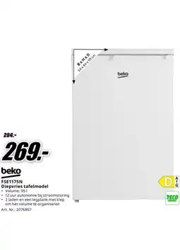 MediaMarkt beko FSE1175N Diepvries tafelmodel aanbieding