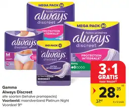 Carrefour Always Discreet Gamma aanbieding