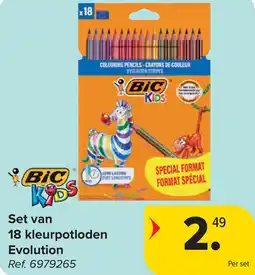 Carrefour BIC Set van 18 kleurpotloden Evolution aanbieding