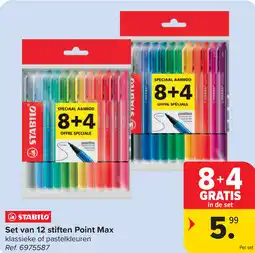Carrefour Stabilo set van 12 stiften point max aanbieding