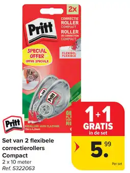 Carrefour Pritt Set van 2 flexibele correctierollers Compact aanbieding
