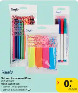 Carrefour Simpl Set van 4 markeerstiften aanbieding